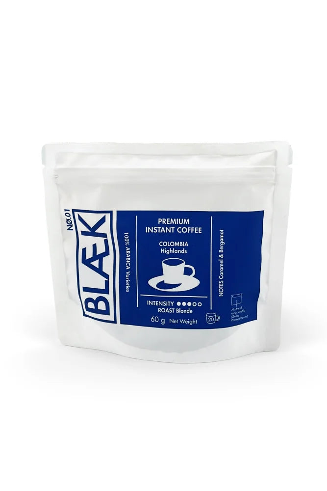 Blaek Instant Kaffee No.1 Blonde Roast Box – Produktfoto als Freisteller