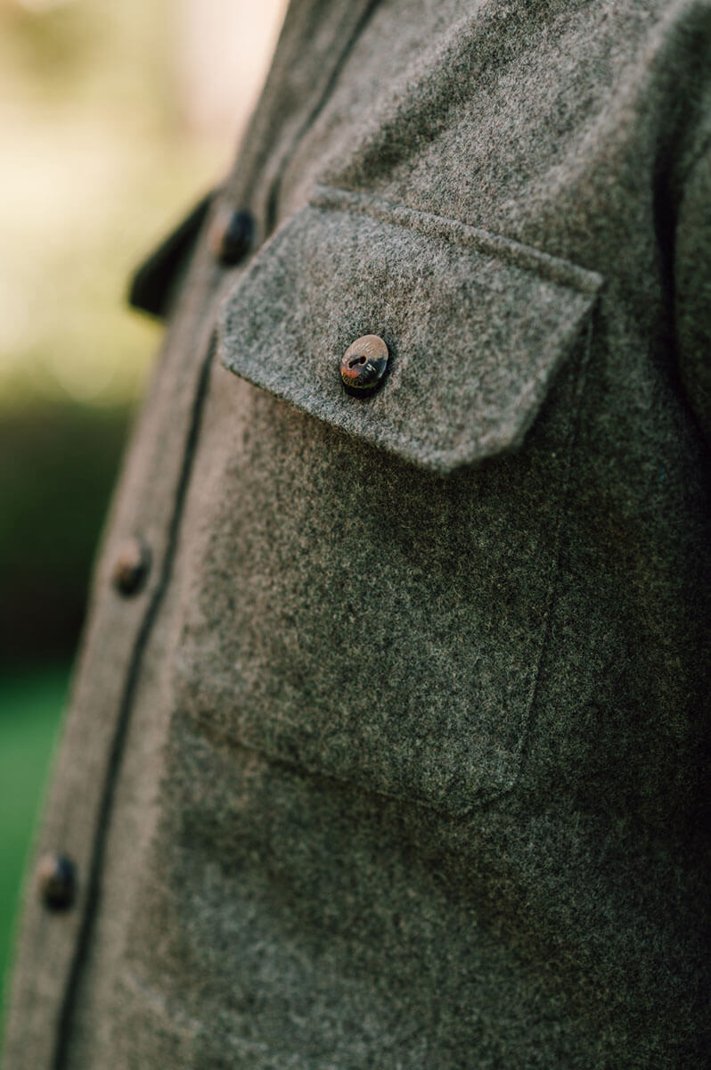 Close Up Hubertusloden Lodenhemd Rollo in Steingrau Outdoor Bekleidung