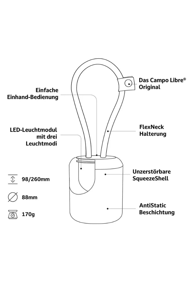 Campo Libre Leni Silikon Lampe Beschreibung mit Funktionen und Vorteilen
