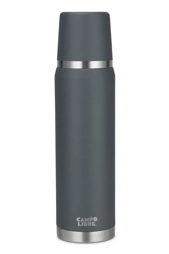 Campo Libre Thermosflasche Jaco 1L aus Edelstahl in Deep Grey Grau als Freisteller