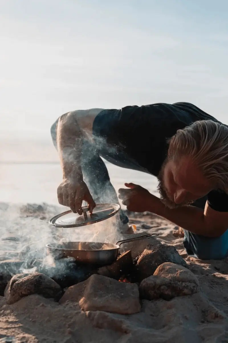campolibre enzo xl kochset unter freiem himmel outdoor kochen mit topf und pfanne in der natur