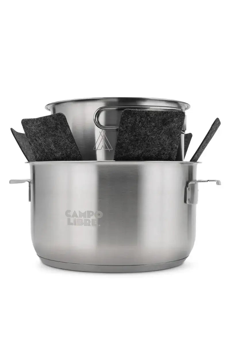 campolibre enzo xl toepfe freisteller aus edelstahl fuer outdoor kochset camping und trekking