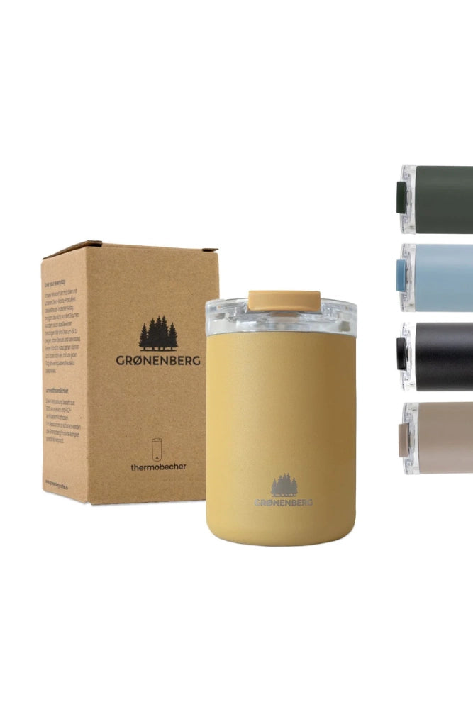 Groenenberg Thermobecher 320 ml in Mustard – auslaufsicherer Kaffeebecher to go aus Edelstahl.