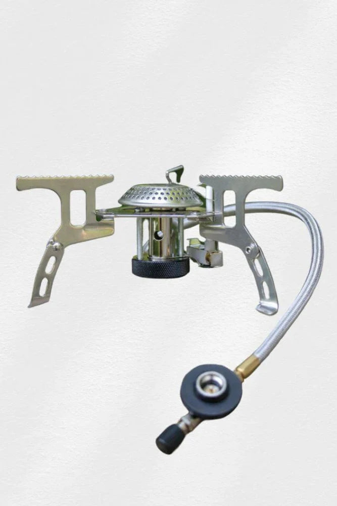 Lambda Coffee Gaskocher Fuoco Tripod als Freisteller – stabiler dreibeiniger Gaskocher für Outdoor, Camping & Vanlife