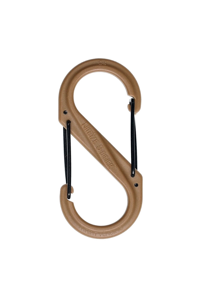 Nite Ize S-Biner Doppelkarabiner aus Kunststoff in Coyote – leichter Outdoor-Karabiner