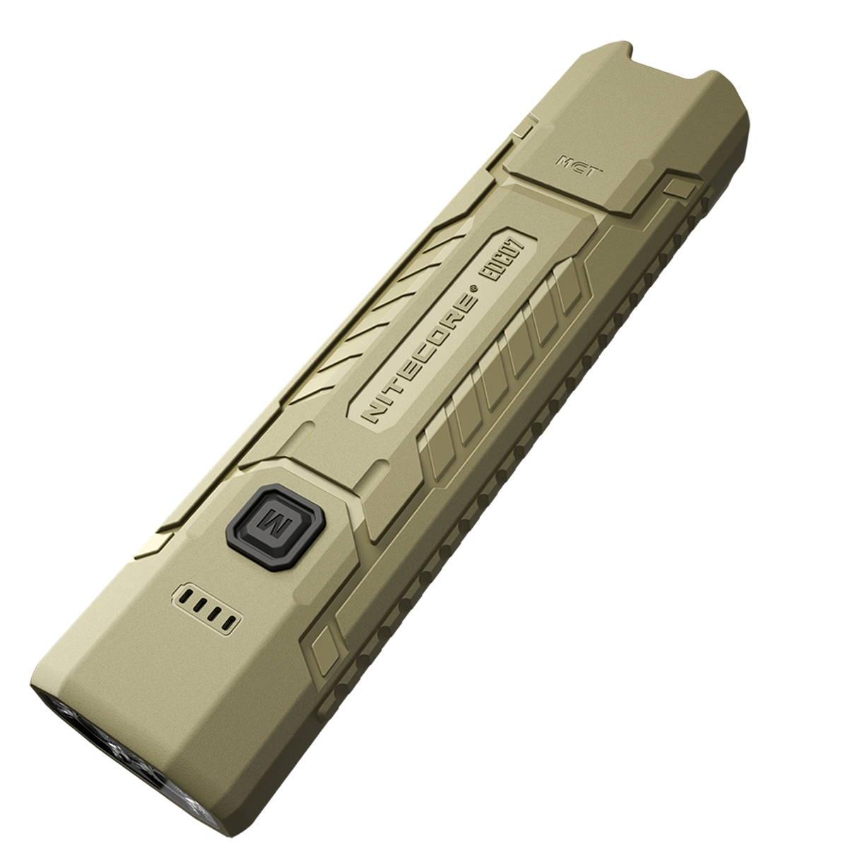 Nitecore EDC07 MCT Taschenlampe in Sand mit flachem Gehäuse als Freisteller