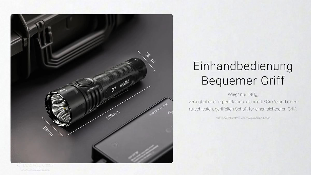 Nitecore EX7 – Einhandbedienung für schnellen Zugriff auf Modi und Leistung