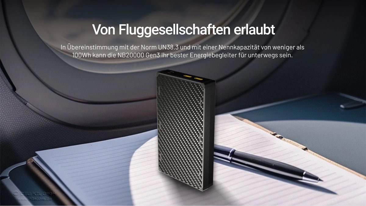 Nitecore NB20000 GEN3 Powerbank für Flugreisen geeignet