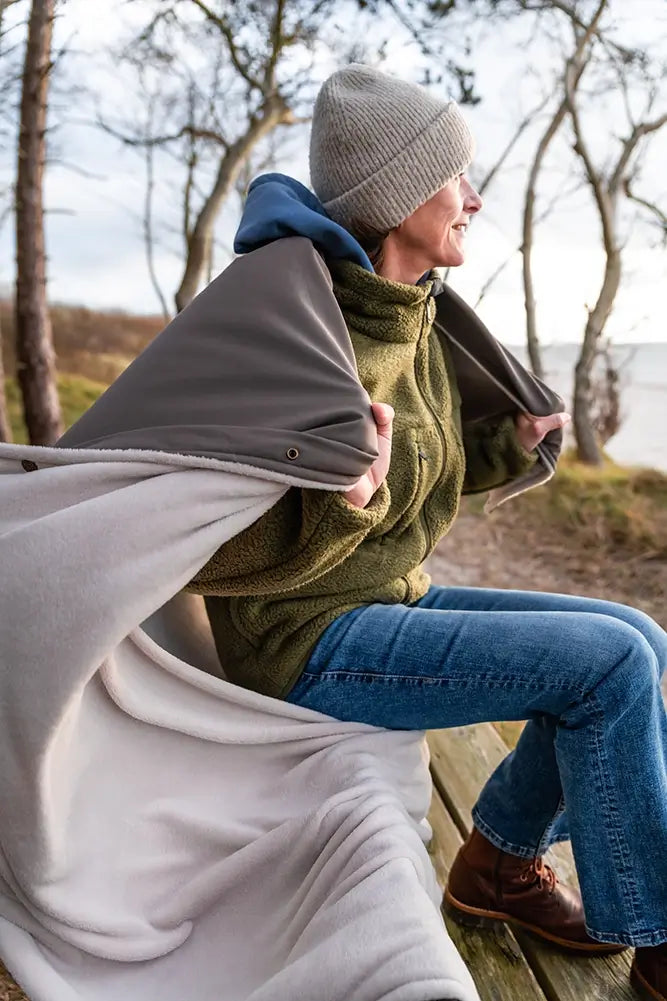 Schwere Outdoordecke als Stranddecke gegen Verrutschen