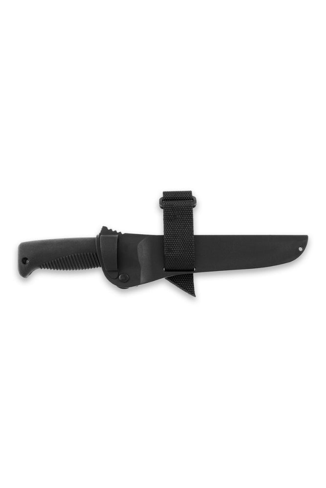Freigestelltes Produktbild des Peltonen Ranger M95 Outdoor Messers. Gefertigt in Finnland mit N690 Stahl für hohe Haltbarkeit und Zuverlässigkeit im Outdoor-Einsatz.