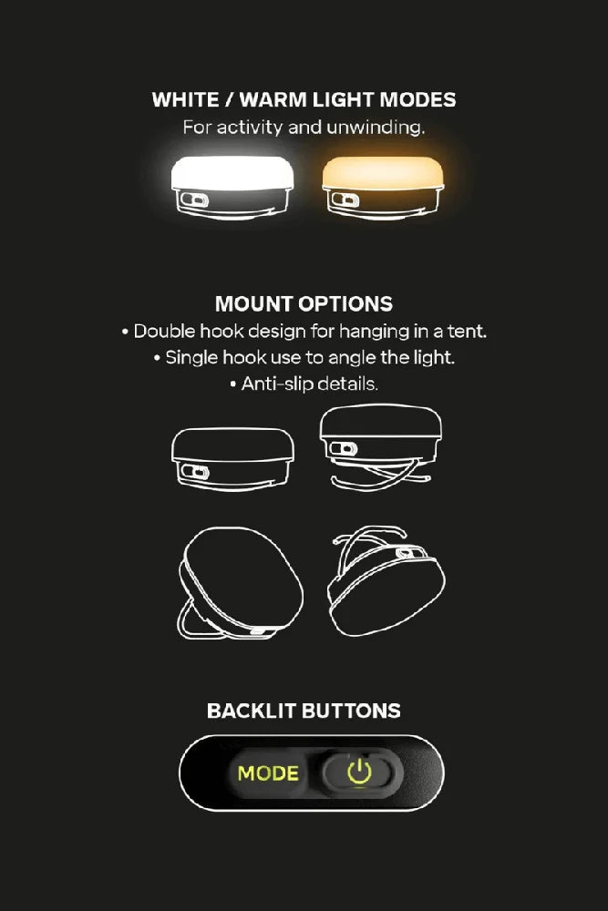 Primus Campinglampe Glow Recharge mit verschiedenen Lichtmodi fuer Camping Vanlife und Outdoor Einsatz