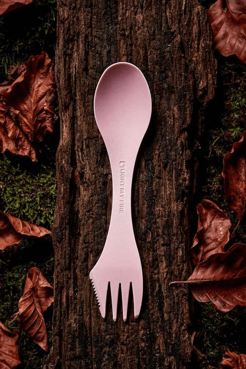 Spork Löffel Gabel Messer von Light my Fire für Wandern, Camping und Outdoors in pink