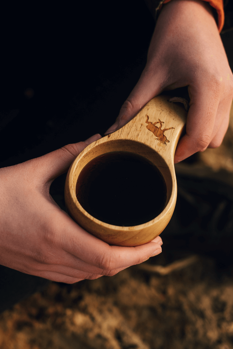 Stabilotherm Holz Kuksa mit Elch-Motiv