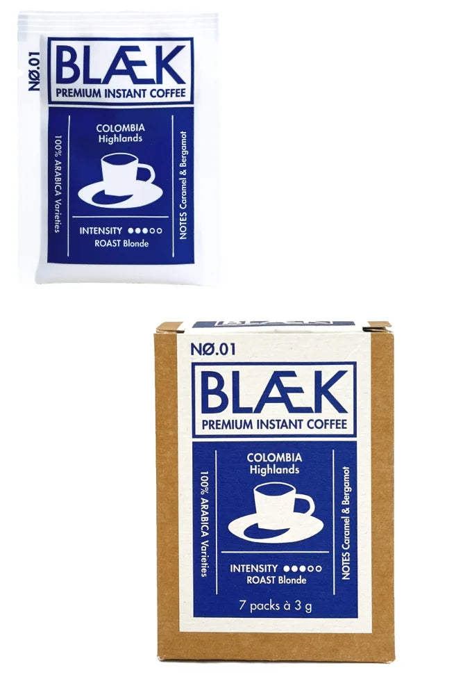 Blaek Instant Kaffee No.1 Blonde Roast Box – hochwertiger Instant Kaffee Freisteller