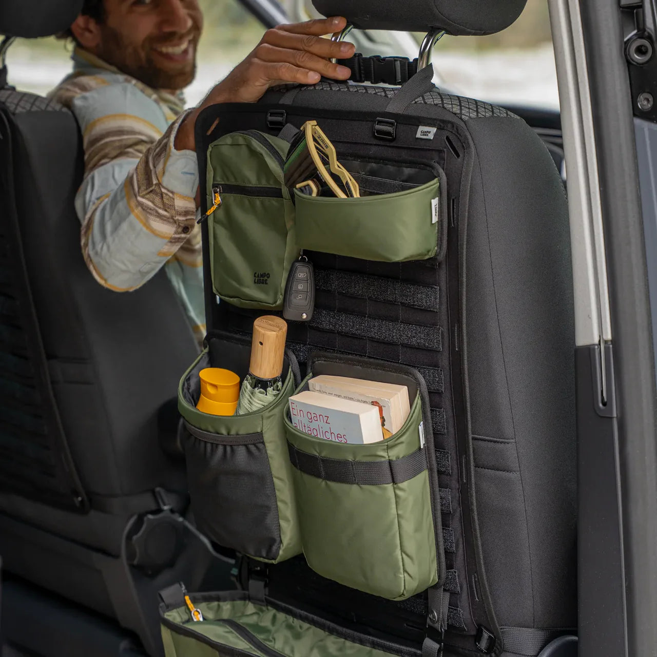 Campo Libre LINN Roadtrip Sitzorganizer mit Tote Bag und Essentials Klettbag für unterwegs