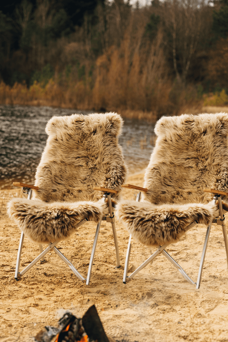 Schaffell L in braun mit hellen Spitzen Cappuccino im Doppelpack Partner Bundle