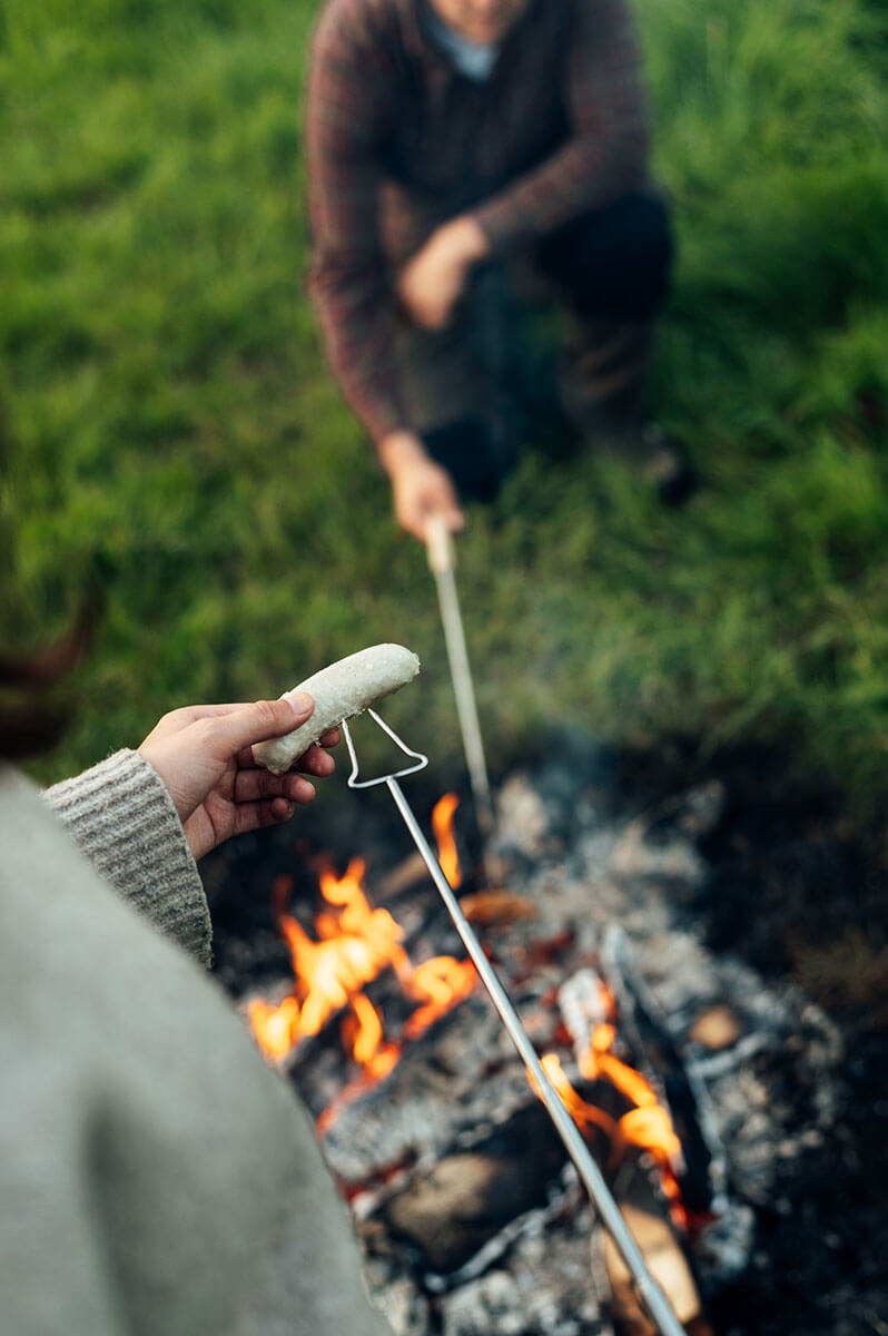 Stabilotherm Grillsßieße Grilling Sticks mit Holzgriff für's Lagerfeuer Kochen Outdoor Cooking