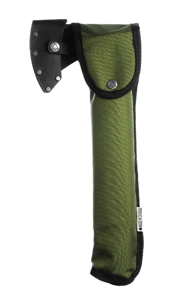 AGAWA ADK26 Packmaß in der Hülle – kompakte Bushcraft-Axt für sicheren Transport