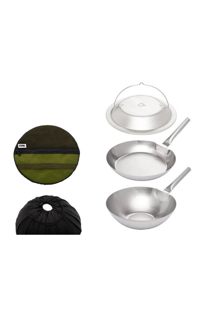 AGAWA CARBONTRAIL12 Raw Carbon Steel Kochset mit Packtasche