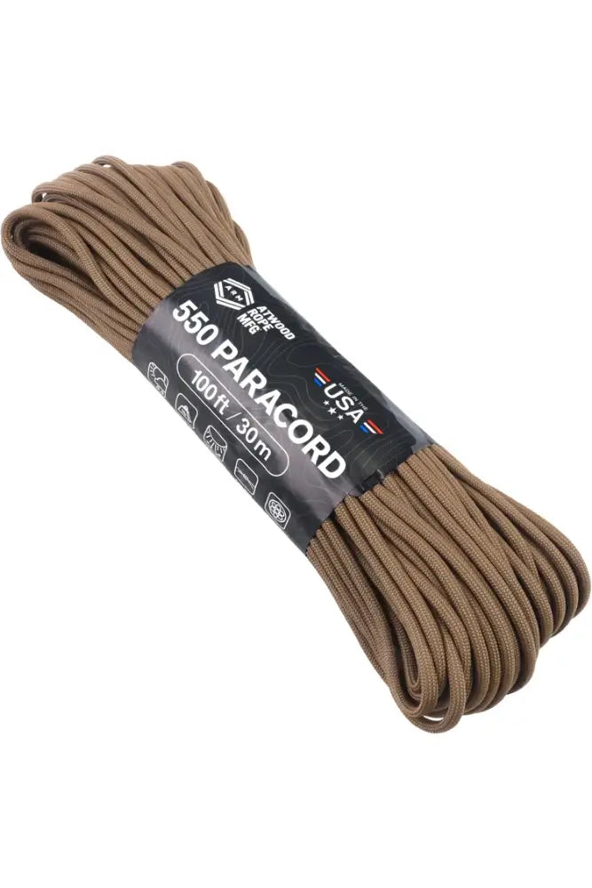 Atwood Rope Paracord 550 Typ III coyote – vielseitiges Outdoor-Seil 30 m