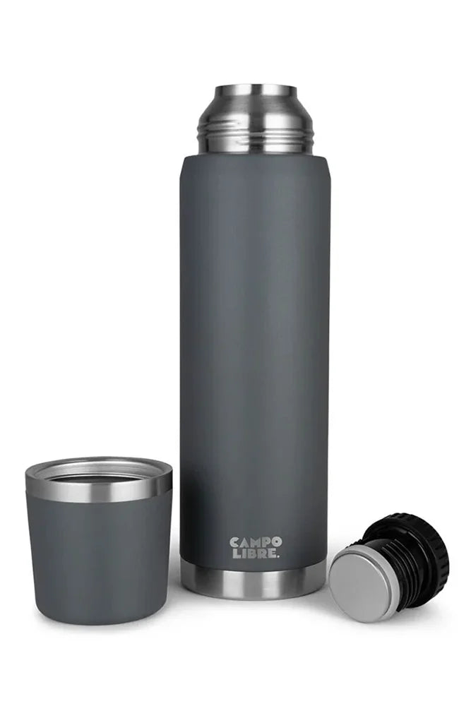 Campo Libre Edelstahl Thermosflasche Jaco 1L in Deep Grey Grau als Freisteller