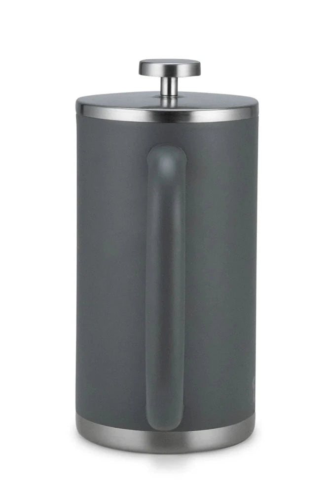 Campo Libre French Press Giorgio 1000ml in Deep Grey – Freisteller Rückansicht der doppelwandigen Edelstahl-Kaffeepresse für Camping, Outdoor und Vanlife