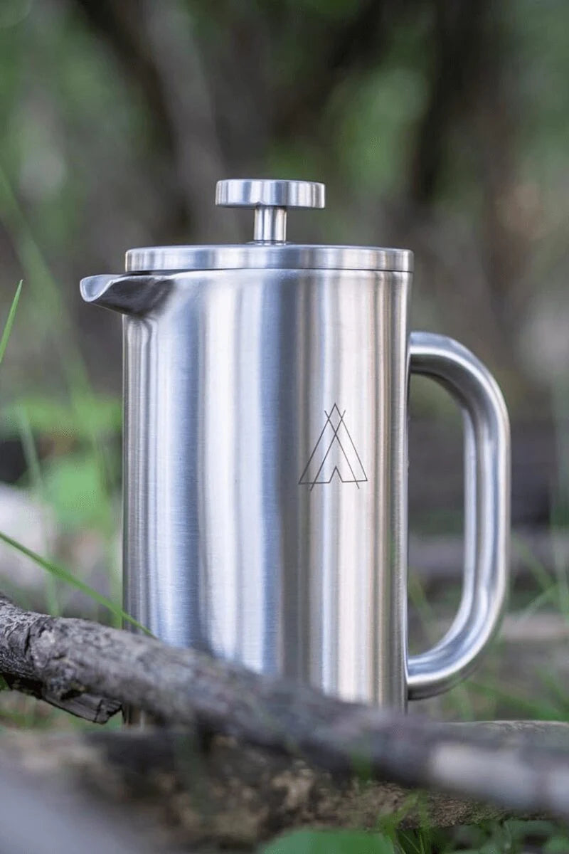 Campo Libre French Press Giorgio 600ml aus Edelstahl – Vanlife Camping Kaffeezubereitung im Camper, robuste French Press mit doppelwandiger Isolierung für Outdoor