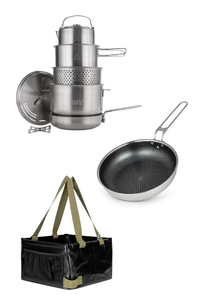Campo Libre Kochset Enzo XL 10 teilig fuer Camping Outdoor Vanlife und mobiles Kochen