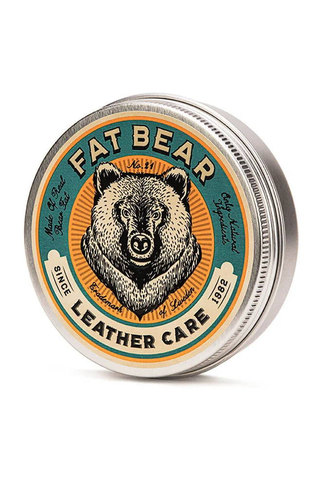 Fat Bear No21 Lederpflege Dose im Detail als Nahaufnahme