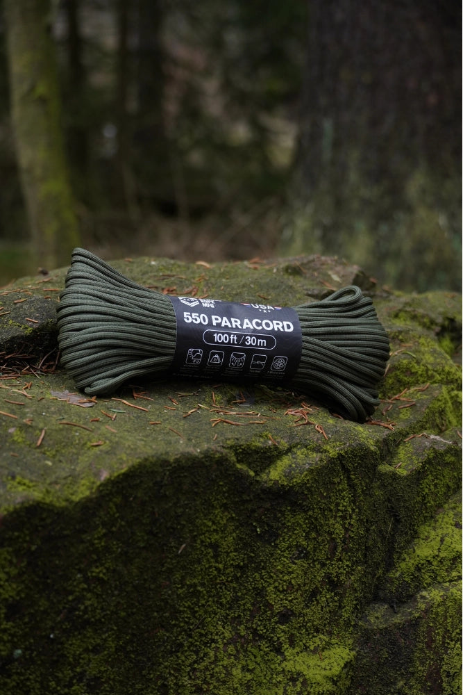 Paracord 550 Typ III von Fritz & Frei in Olive Drab – robustes Outdoor-Seil in der Frontansicht.