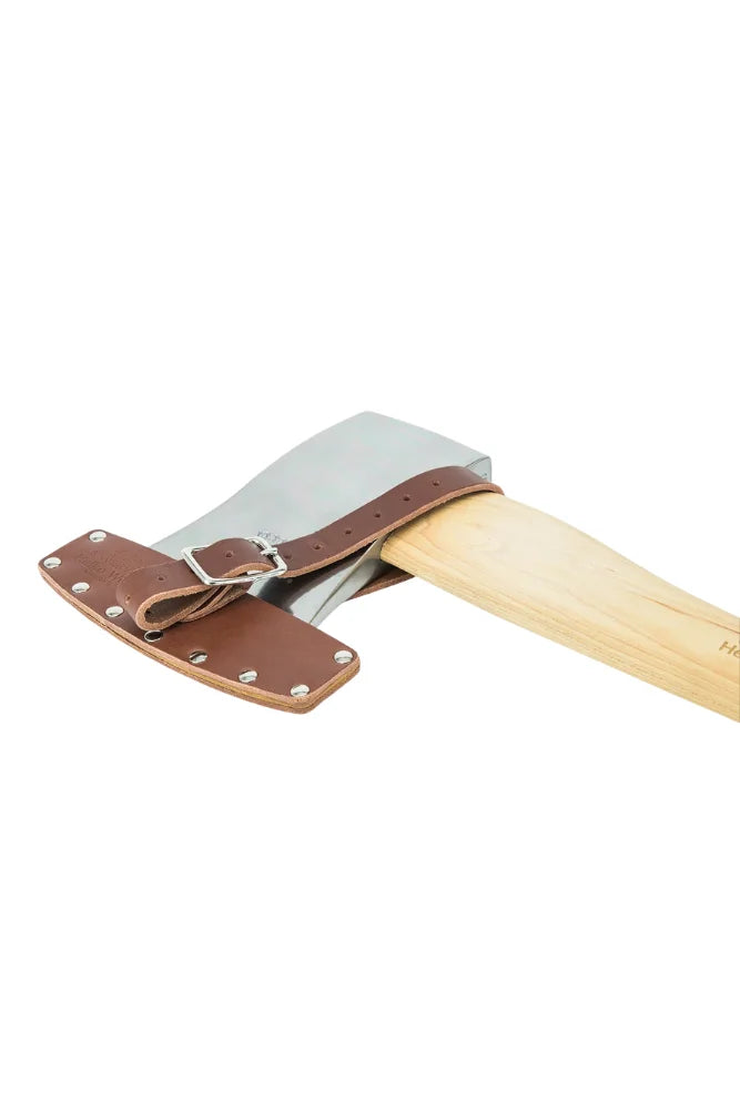 Helko Pfadfinderaxt mit Lederschneidschutz – sichere Outdoor-Axt mit Hickorystiel
