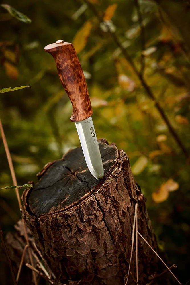 Helle Gaupe Messer im Bushcraft Einsatz fuer Outdoor Abenteuer und Natur