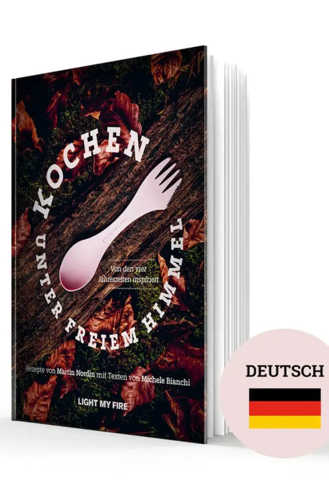 outdoor kochbuch kochen unter freiem himmel als freisteller coverbild vom rezeptbuch fuer draussen