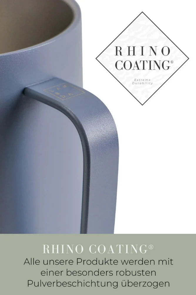 Lambda Coffee Thermobecher Atacama aus Edelstahl 360ml Detail Rhino Coating in Dusk Blue Blau