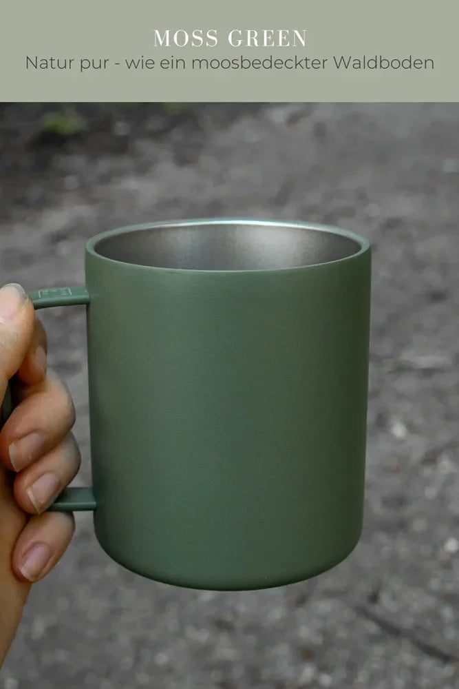 Lambda Coffee Thermobecher Atacama aus Edelstahl 360ml in Moss Green Gruen fuer Camping Outdoor und Vanlife