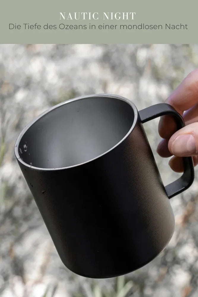 Lambda Coffee Thermobecher Atacama aus Edelstahl 360ml in Nautic Night Schwarz fuer Camping Outdoor und Vanlife