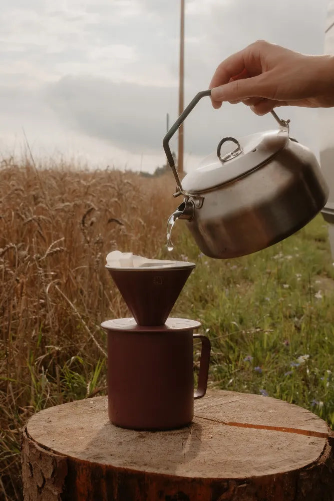 Lambda Coffee Wasserkessel Geysir 1 L aus Edelstahl im Camping- und Bulli-Einsatz – ideal für Outdoor-Küche & Vanlife-Kaffeegenuss