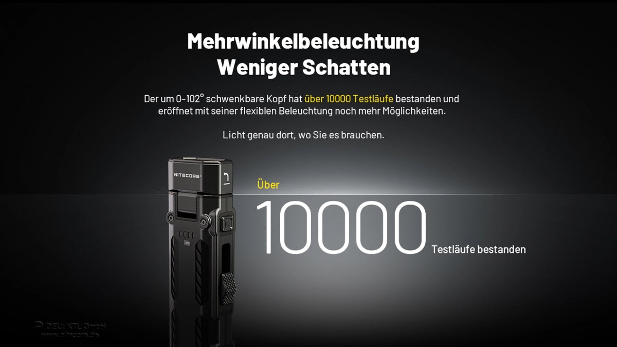 Nitecore EDC09 – Mehrwinkelbeleuchtung für weniger Schatten beim Arbeiten