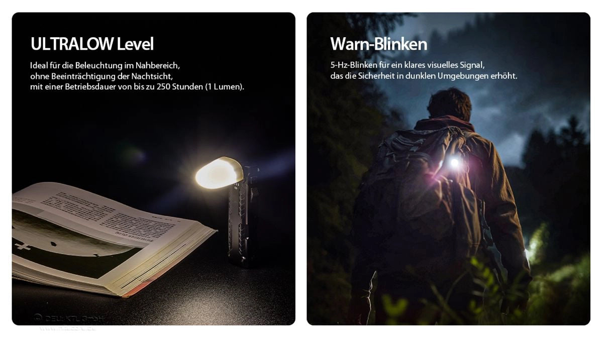 Nitecore EDC09 – Ultralow Modus und Warning Flash Warn-Blinklicht