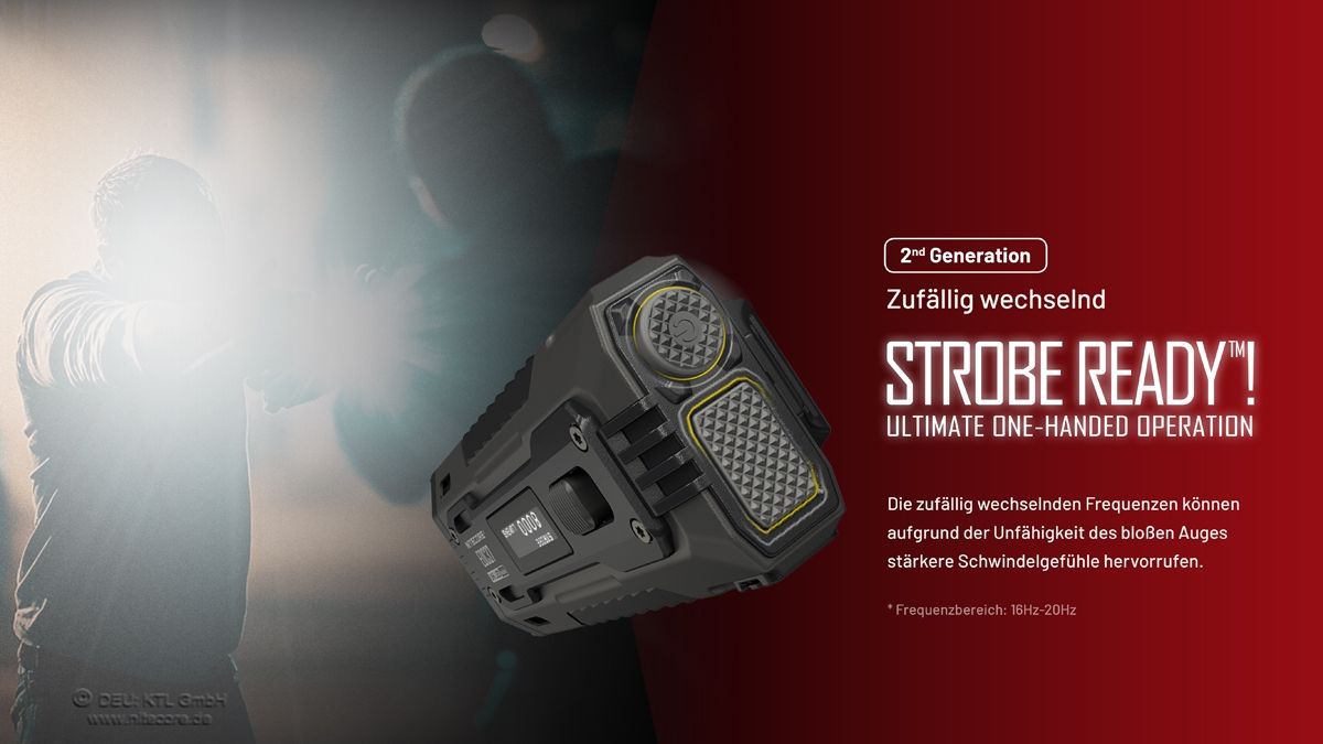 Nitecore EDC37 mit STROBE READY Funktion für die einhändige Bedienung