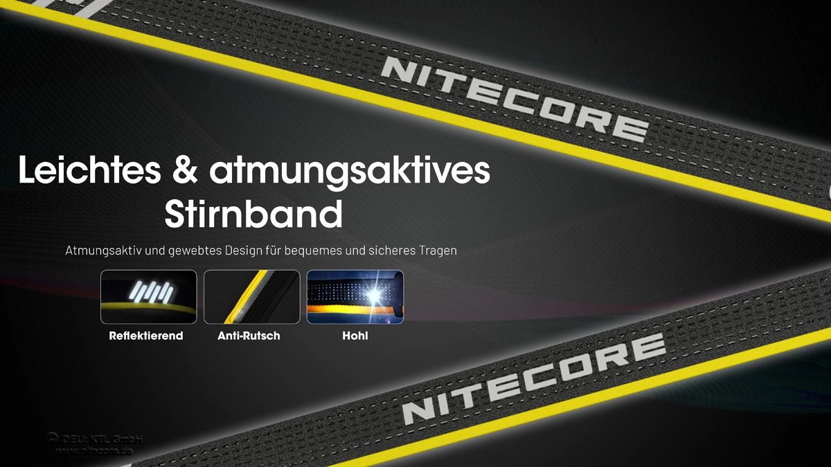 Nitecore HA15 UHE leichtes, atmungsaktives Stirnband für komfortablen Sitz