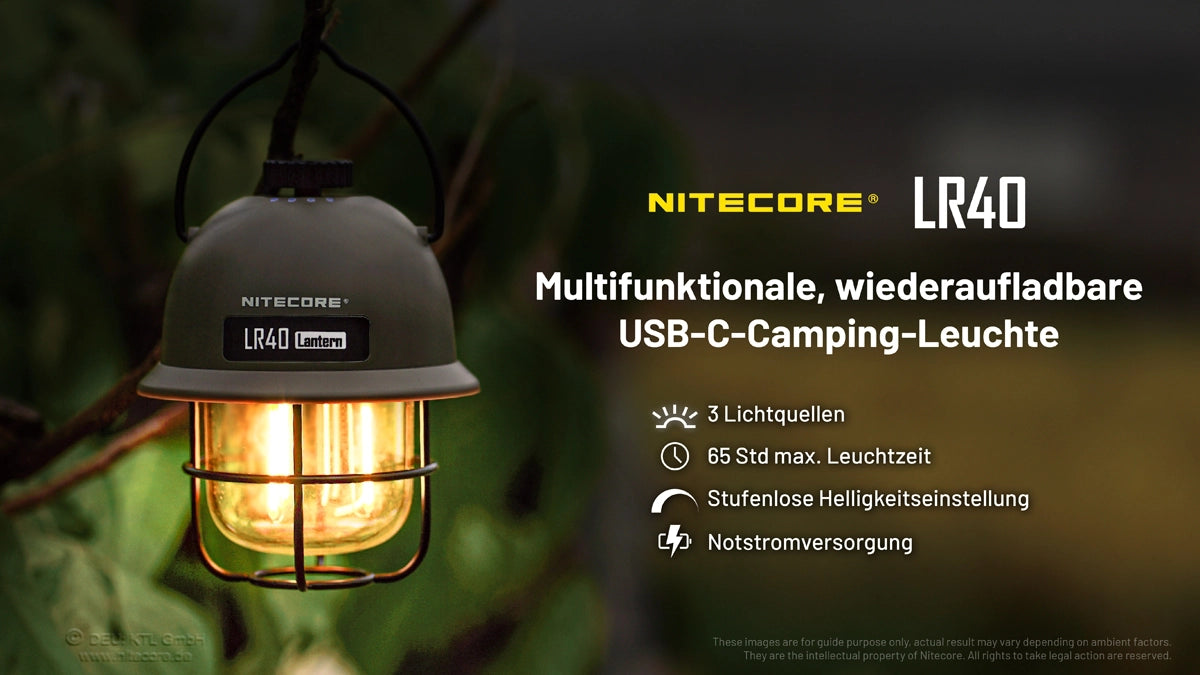 Nitecore LR40 Übersicht – 360° Licht, USB-C laden, Powerbank und mehrere Modi