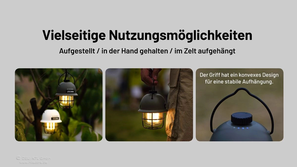 Nitecore LR40 vielseitig nutzen – Laterne fürs Zelt, Camp-Tisch und zum Aufhängen
