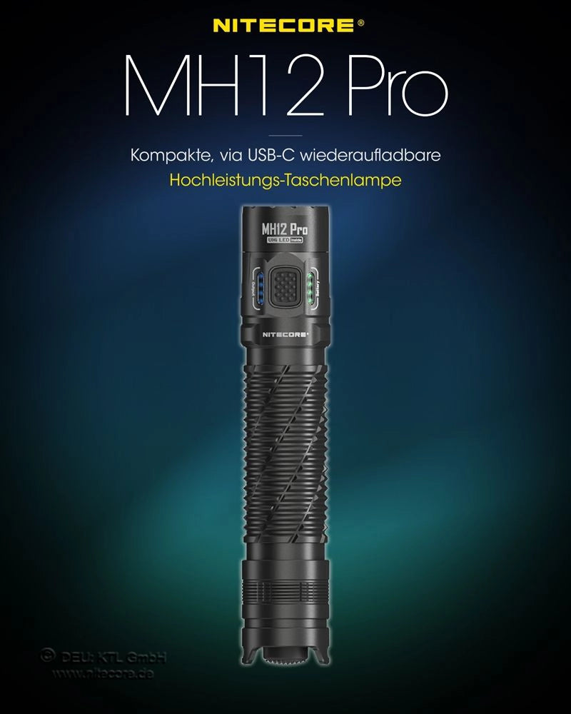 Nitecore MH12 Pro Übersicht – taktische Taschenlampe mit 3300 Lumen und USB-C