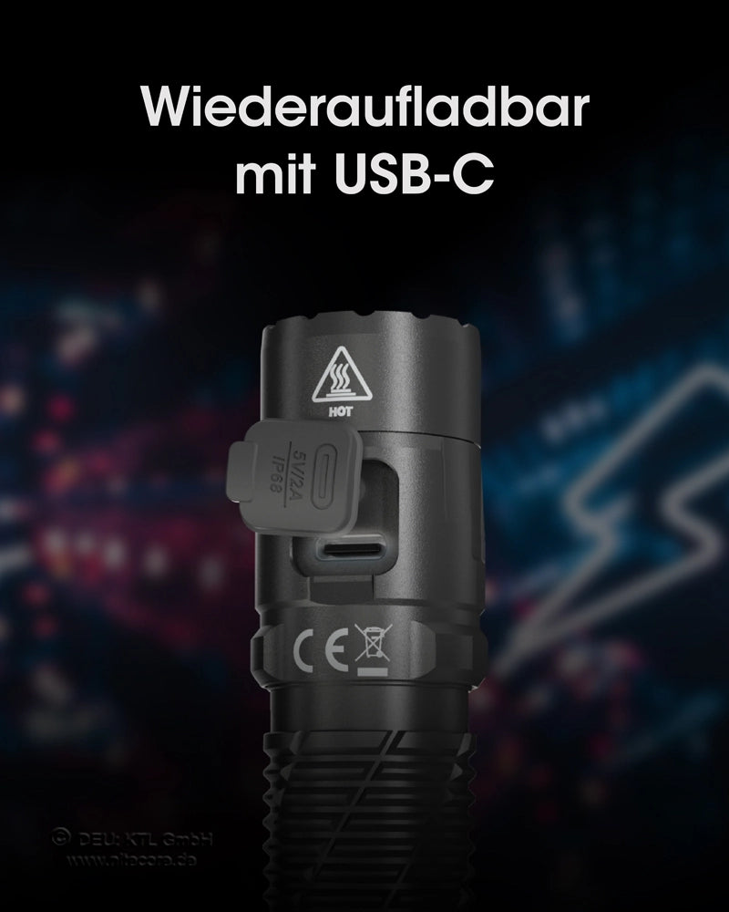 Nitecore MH12 Pro USB-C wiederaufladbar – integrierter Ladeport für unterwegs