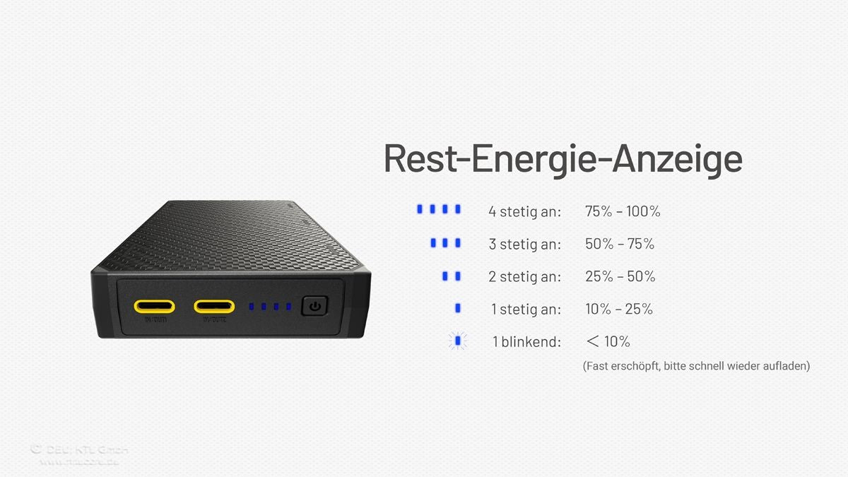 Nitecore NB20000 GEN3 Powerbank mit Rest Energie Anzeige