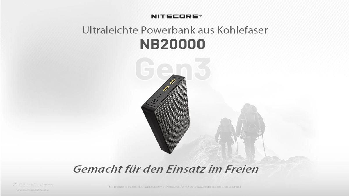 Nitecore NB20000 GEN3 Powerbank Überblick mit Funktionen