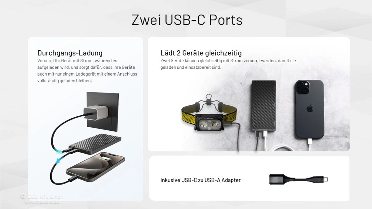 Nitecore NB20000 GEN3 Powerbank mit zwei USB-C Ports und Durchgangsladung