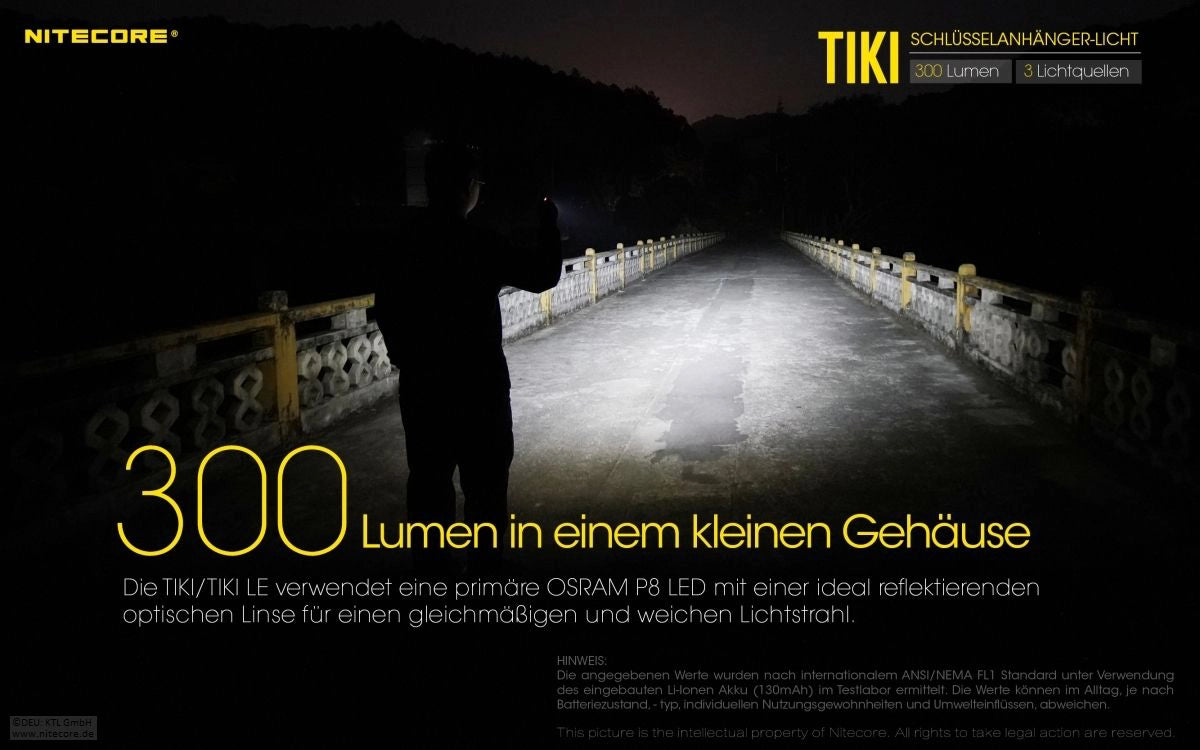 Nitecore TIKI 300 Lumen – robustes Gehäuse und starke Helligkeit im Mini-Format