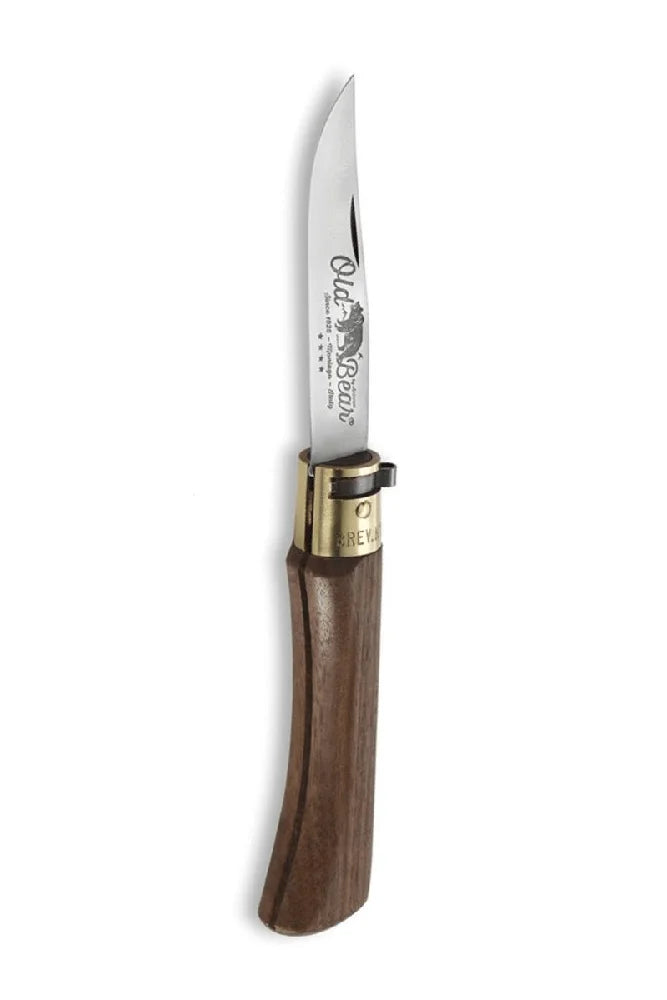 Old Bear Klappmesser mit natuerlichem Walnussholzgriff im klassischen Design